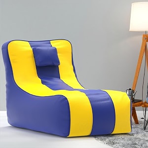 biggie bean bag 6xl bean bag chair with beans filled-perfect for living roombedroomstudy-sale designregular-blue yellow-faux leather