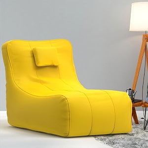 biggie bean bag 6xl bean bag chair with beans filled-perfect for living roombedroomstudy-sale designregular-yellow-faux leather