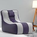 Biggie Bean Bag 6XL Bean Bag Chair with Beans Filled-Perfect for Living Room,Bedroom,Study-Sale Design(Regular-Indigo Light-Grey)-Faux Leather
