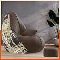 Biggie Bean Bag with Beans Filled 4XL VibeBoost Premium Bean Bag with Free Cushion and Footrest - Official : Graffiti Groove Combo (Matching Color : Regular, Paper-Brown)