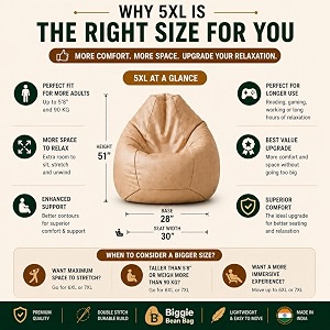 Biggie Bean Bag with Beans Filled 5XL
