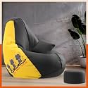 Biggie Bean Bag with Beans Filled 5XL VibeBoost Premium Bean Bag with Free Cushion and Footrest - Official : Sass &amp; Smirk Combo (Matching Color : Regular, See Hear Speak-Black)
