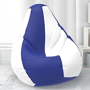 biggie bean bag with beans filled 6xl- official lazy sacks bean bags - max user height  6-65 ft - weight  99-110 kgsmodel blue white