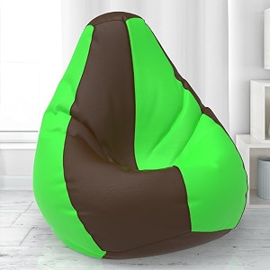 biggie bean bag with beans filled 6xl- official lazy sacks bean bags - max user height  6-65 ft - weight  99-110 kgsmodel brown parrot green