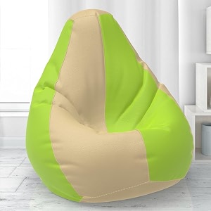 biggie bean bag with beans filled 6xl- official lazy sacks bean bags - max user height  6-65 ft - weight  99-110 kgsmodel cream pea green