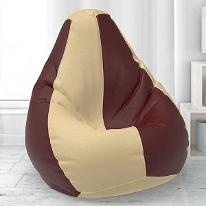 biggie bean bag with beans filled 6xl- official lazy sacks bean bags - max user height  6-65 ft - weight  99-110 kgsmodel cream maroon