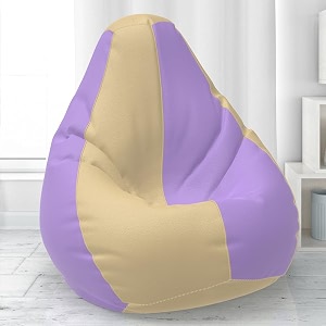 biggie bean bag with beans filled 6xl- official lazy sacks bean bags - max user height  6-65 ft - weight  99-110 kgsmodel cream lavender
