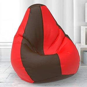 biggie bean bag with beans filled 6xl- official lazy sacks bean bags - max user height  6-65 ft - weight  99-110 kgsmodel brown red