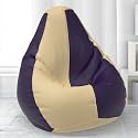 Biggie Bean Bag with Beans Filled 6XL- Official: Lazy Sacks Bean Bags - Max User Height : 6-6.5 Ft. - Weight : 99-110 Kgs(Model: Cream Indigo)