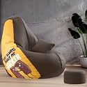 Biggie Bean Bag with Beans Filled XXXL Bean Bag with Free Cushion and Footrest - Official : PrintZen Combo (Matching Color : Printed, Snicker-Brown)