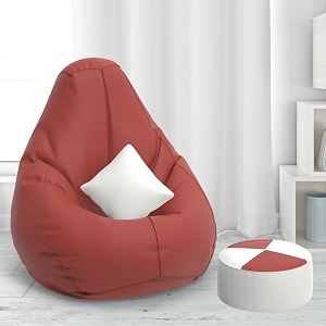 biggie bean bag with beans filled xxxxl bean bag with free cushion footrest - official  zensackcolor  tan-brown
