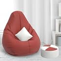 Biggie Bean Bag with Beans Filled XXXXL Bean Bag with Free Cushion Footrest - Official : ZenSack(Color : Tan-Brown)