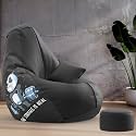 Biggie Bean Bag with Beans Filled XXXXXL Bean Bag with Free Cushion and Footrest - Official : PrintZen Combo (Matching Color : Printed, Struggle is Real-Black)