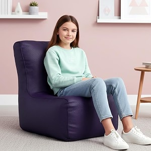 biggie bean bag kids bean bag chair with beans filled-perfect for living roombedroomstudy-sale designregular-indigo-faux leather