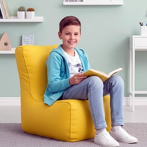 biggie bean bag kids bean bag chair with beans filled-perfect for living roombedroomstudy-sale designregular-yellow-faux leather