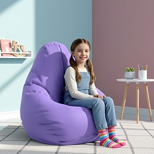 biggie bean bag kids bean bag chair with beans filled-perfect for living roombedroomstudy-sale designregular-lavender-faux leather