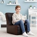 Biggie Bean Bag Kids Bean Bag Chair with Beans Filled-Perfect for Living Room,Bedroom,Study-Sale Design(Regular-Black Brown)-Faux Leather