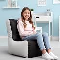 Biggie Bean Bag Kids Bean Bag Chair with Beans Filled-Perfect for Living Room,Bedroom,Study-Sale Design(Regular-Black White)-Faux Leather