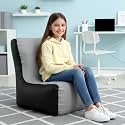 Biggie Bean Bag Kids Bean Bag Chair with Beans Filled-Perfect for Living Room,Bedroom,Study-Sale Design(Regular-Light-Grey Black)-Faux Leather