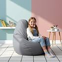 Biggie Bean Bag Kids Bean Bag Chair with Beans Filled-Perfect for Living Room,Bedroom,Study-Sale Design(Regular-Light-Grey)-Faux Leather