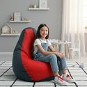 Biggie Bean Bag Kids Bean Bag Chair with Beans Filled-Perfect for Living Room,Bedroom,Study-Sale Design(Regular-Dark-Grey Red)-Faux Leather
