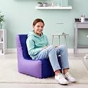Biggie Bean Bag Kids Bean Bag Chair with Beans Filled-Perfect for Living Room,Bedroom,Study-Sale Design(Regular-Blue Lavender)-Faux Leather