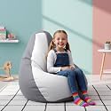 Biggie Bean Bag Kids Bean Bag Chair with Beans Filled-Perfect for Living Room,Bedroom,Study-Sale Design(Regular-Light-Grey White)-Faux Leather