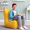 Biggie Bean Bag Kids Bean Bag Chair with Beans Filled-Perfect for Living Room,Bedroom,Study-Sale Design(Regular-Yellow)-Faux Leather