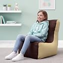 Biggie Bean Bag Kids Bean Bag Chair with Beans Filled-Perfect for Living Room,Bedroom,Study-Sale Design(Regular-Brown Cream)-Faux Leather