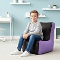 Biggie Bean Bag Kids Bean Bag Chair with Beans Filled-Perfect for Living Room,Bedroom,Study-Sale Design(Regular-Black Lavender)-Faux Leather