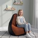 Biggie Bean Bag Kids Bean Bag Chair with Beans Filled-Perfect for Living Room,Bedroom,Study-Sale Design(Regular-Black Tan-Brown)-Faux Leather