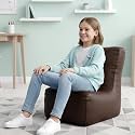 Biggie Bean Bag Kids Bean Bag Chair with Beans Filled-Perfect for Living Room,Bedroom,Study-Sale Design(Regular-Brown)-Faux Leather