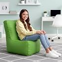 Biggie Bean Bag Kids Bean Bag Chair with Beans Filled-Perfect for Living Room,Bedroom,Study-Sale Design(Regular-Pea-Green)-Faux Leather