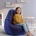 Biggie Bean Bag Kids Bean Bag Chair with Beans Filled-Perfect for Living Room,Bedroom,Study-Sale Design(Regular-Blue Indigo)-Faux Leather
