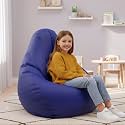 Biggie Bean Bag Kids Bean Bag Chair with Beans Filled-Perfect for Living Room,Bedroom,Study-Sale Design(Regular-Blue)-Faux Leather