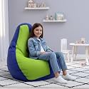 Biggie Bean Bag Kids Bean Bag Chair with Beans Filled-Perfect for Living Room,Bedroom,Study-Sale Design(Regular-Blue Parrot-Green Yellow)-Faux Leather