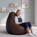 Biggie Bean Bag Kids Bean Bag Chair with Beans Filled-Perfect for Living Room,Bedroom,Study-Sale Design(Regular-Black Brown)-Faux Leather