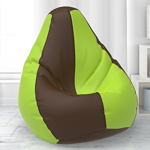biggiebean bag with beans filled 4xl- official lazy sacks bean bags - for adults - max user height  55-6 ft-weight  70-99 kgsmodel brown pea green