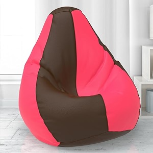 biggiebean bag with beans filled 5xl- official lazy sacks bean bags - for adults - max user height  6-65 ft - weight  99-110 kgsmodel brown pink
