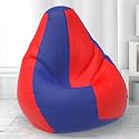 BiggieBean Bag with Beans Filled 5XL- Official: Lazy Sacks Bean Bags - for Adults - Max User Height : 6-6.5 Ft. - Weight : 99-110 Kgs(Model: Blue Red)