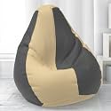 BiggieBean Bag with Beans Filled XL- Official: Lazy Sacks Bean Bags - for Kids - Max User Height : 4 Ft. - Weight : 30 Kgs(Model: Cream Dark Grey)