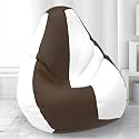 BiggieBean Bag with Beans Filled XXL- Official: Lazy Sacks Bean Bags - for Teenagers - Max User Height : 4.5-5 Ft.-Weight : 45-50 Kgs(Model: Brown White)