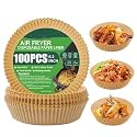 Air Fryer Disposable Standard Paper Liners: 100Pcs Oil Proof Parchment Sheets, Airfryer Paper Basket Bowl Liner for Baking Cooking Food (Round) (Round)