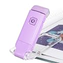 BIGLIGHT Amber Book Reading Light, LED Clip on Book Lights, Reading Lights for Books in Bed, Small Book Light for Kids, USB Rechargeable, 2 Brightness Adjustable for Eye Protection, Lavender