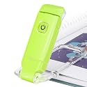 BIGLIGHT Amber Book Reading Light, LED Clip on Book Lights, Reading Lights for Books in Bed, Small Book Light for Kids, USB Rechargeable, 2 Brightness Adjustable for Eye Protection, Green