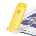 BIGLIGHT Amber Book Reading Light, LED Clip on Book Lights, Reading Lights for Books in Bed, Small Book Light for Kids, USB Rechargeable, 2 Brightness Adjustable for Eye Protection, Yellow