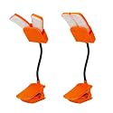 BIGMONAT Battery Operated Clip on Light, Dimmable Brightness Eye Care Book Reading Light, 360°Flexible Gooseneck Night Lighting for Home Office, Reading,Study (Orange, 2Pack)