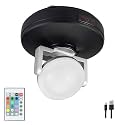 BIGMONAT Battery Operated Wireless Spotlight, Color Changing Accent Light, Rechargeable Dartboard Light with Remote, Dimmable RGB Puck Light for Up Lighting Painting Picture Artwork Tree Plant