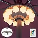 BIGMONAT Patio Umbrella Light Outdoor with RF Remote Controll/Hanging Lights of 12 Colors Changing/Battery Pole Light for Table Umbrella,200Lumens Eye-Care/Brightness Dimmable and Timer Setting