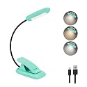 BIGMONAT Rechargeable Book Reading Light, Portable Bendable Neck, Brightness Adjustable with Eye Care Reading, Warm & White LEDs, Perfect for Kids, Bed Headboard & Travel (Blue, 1Pack)